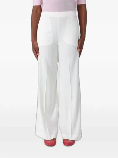 Hanita Pressed-crease Palazzo Pants In White