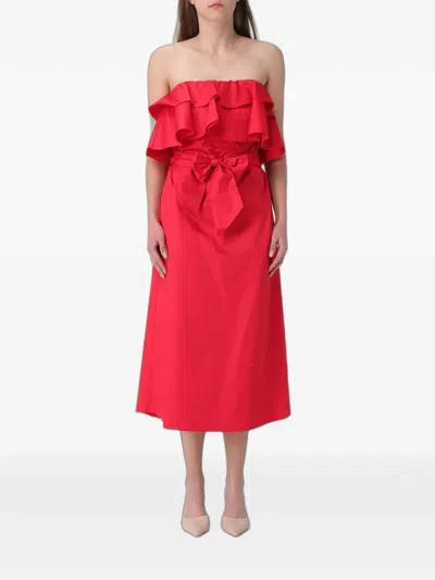 Hanita Ruffled Bow-detail Dress In Black