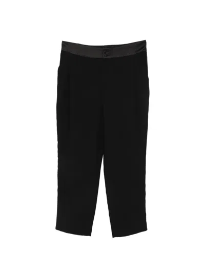 Hanita Satin-waistband Cropped Trousers In Black