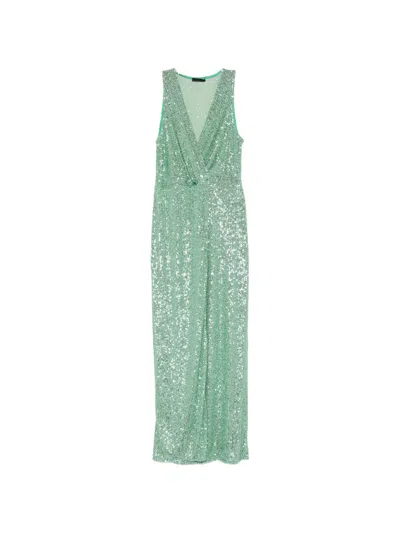 Hanita Sequin-embellished Maxi Dress In Green