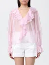 Hanita Ruffled Chiffon Blouse In Pink