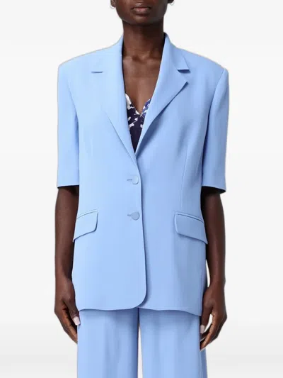 Hanita Short-sleeve Single-breasted Blazer In Blue