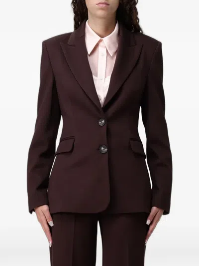 Hanita Single-breasted Peaked-lapel Blazer In Brown