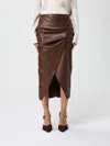 Hanita Skirt  Woman Color Leather In Brown