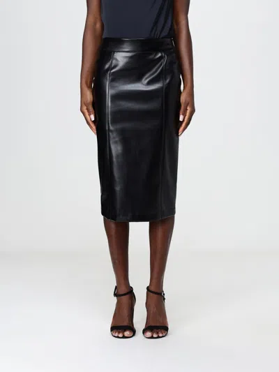 Hanita Rear-zip-fastening Midi Skirt In Black
