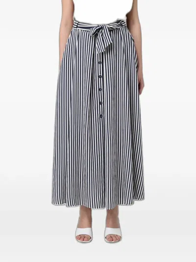 Hanita Striped Button-front Maxi Skirt In Multi