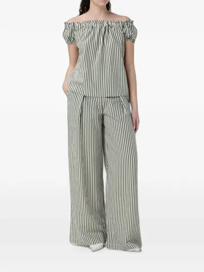 Hanita Striped Pleated Palazzo Pants In Multi