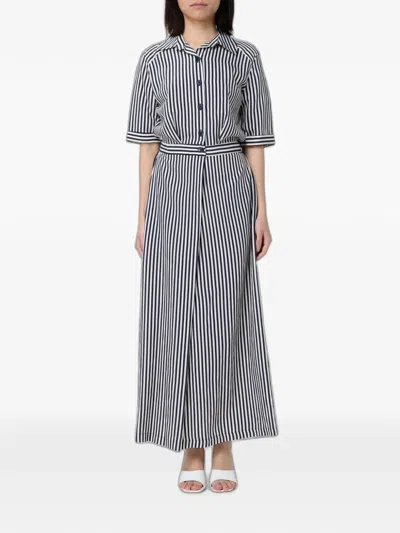 Hanita Striped Shirt Maxi Dress In Multi