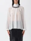 Hanita Top  Woman Color Cream In White