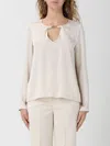Hanita Top  Woman Color Cream In White