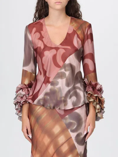Hanita Top  Woman Color Leather In Multi