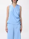 Hanita Woman Top Azure Size Xl Polyester In Sky Blue