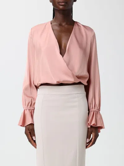 Hanita Wrap-style Ruffled-cuff Top In Pink