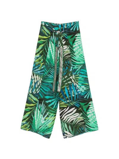 Hanita Tropical-print Trousers In Multi