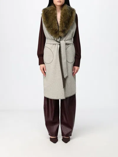 Hanita Waistcoat Woman Color Sage In Gray