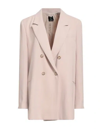Hanita Woman Blazer Beige Size 16 Polyester, Elastane In Pink
