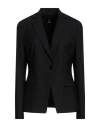 Hanita Woman Blazer Black Size 10 Polyester, Wool, Elastane In Black