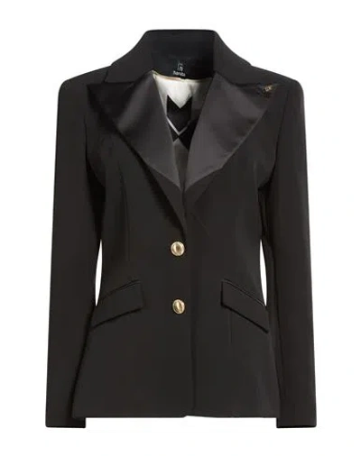 Hanita Woman Blazer Black Size 12 Polyester, Elastane