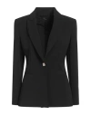 Hanita Woman Blazer Black Size 12 Polyester, Elastane