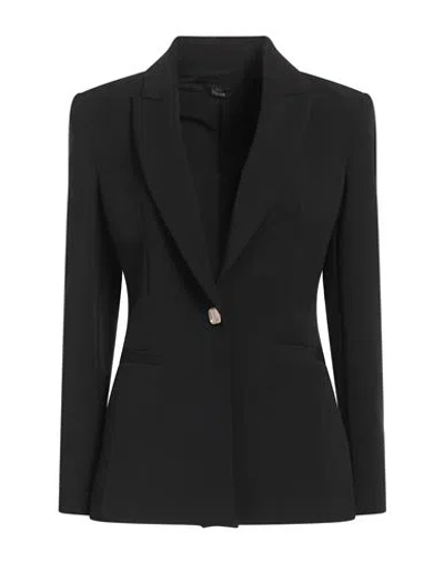 Hanita Woman Blazer Black Size 12 Polyester, Elastane