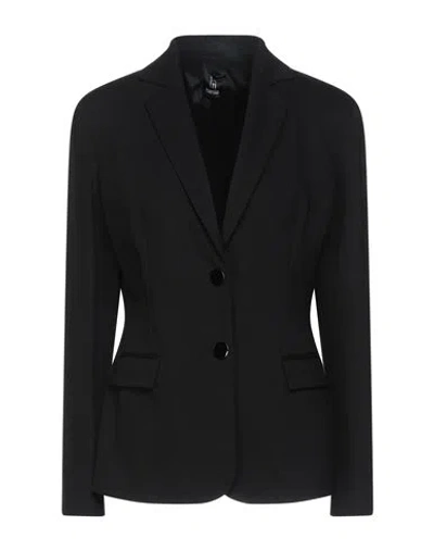 Hanita Woman Blazer Black Size 6 Polyester, Elastane, Viscose, Nylon, Silk