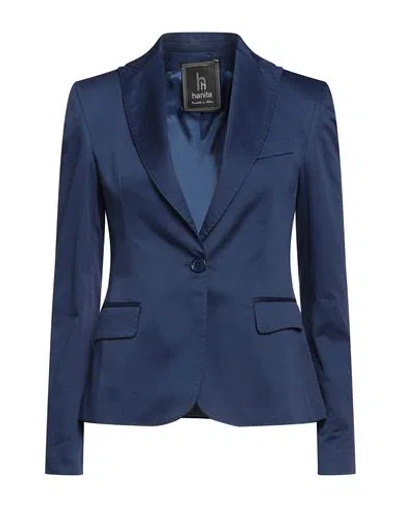 Hanita Woman Blazer Blue Size 8 Cotton, Elastane