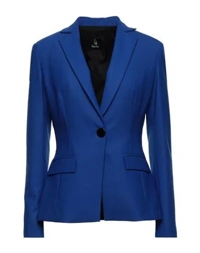 Hanita Woman Blazer Bright Blue Size 6 Polyester, Wool, Elastane
