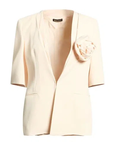 Hanita Woman Blazer Cream Size 10 Polyester, Elastane In White