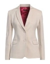 Hanita Woman Blazer Cream Size 10 Polyester, Elastane In White
