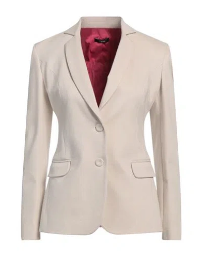 Hanita Woman Blazer Cream Size 10 Polyester, Elastane In White