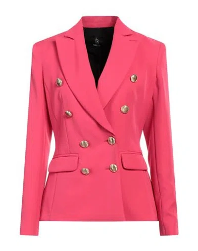 Hanita Woman Blazer Fuchsia Size 10 Polyester, Elastane In Pink