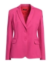 Hanita Woman Blazer Fuchsia Size 6 Polyester, Elastane In Pink