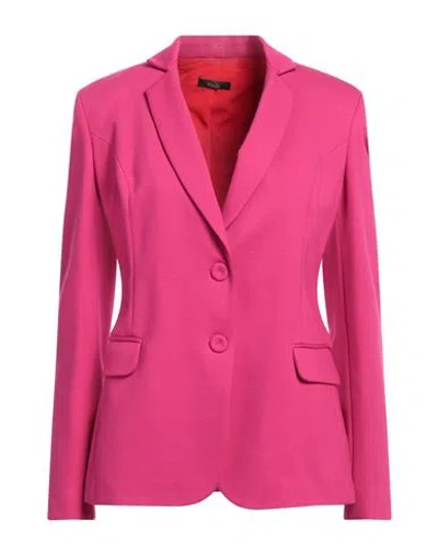 Hanita Woman Blazer Fuchsia Size 8 Polyester, Elastane In Pink