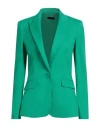 Hanita Woman Blazer Green Size 10 Cotton, Nylon, Elastane