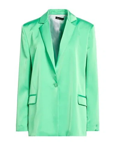 Hanita Woman Blazer Green Size 12 Polyester, Elastane