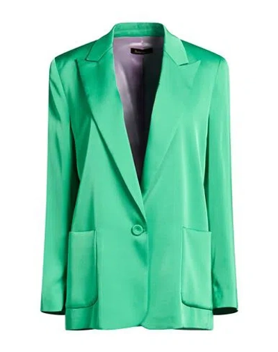 Hanita Woman Blazer Green Size 8 Polyester, Elastane