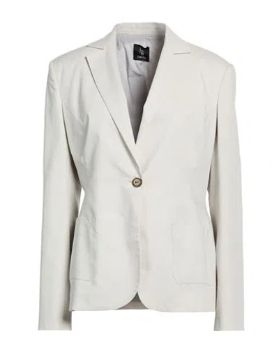 Hanita Woman Blazer Light Grey Size 8 Polyester, Elastane, Cotton, Nylon In Gray