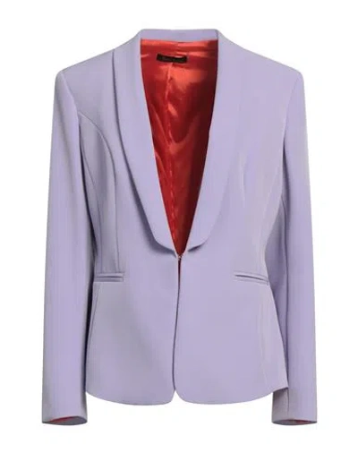 Hanita Woman Blazer Lilac Size 6 Polyester, Elastane In Blue
