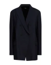 Hanita Woman Blazer Midnight Blue Size 12 Polyester, Wool, Elastane In Black