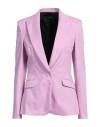 Hanita Woman Blazer Pink Size 4 Cotton, Nylon, Elastane In Purple