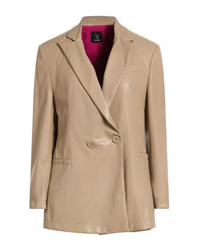 Hanita Woman Blazer Sand Size 6 Polyester, Elastane In Brown