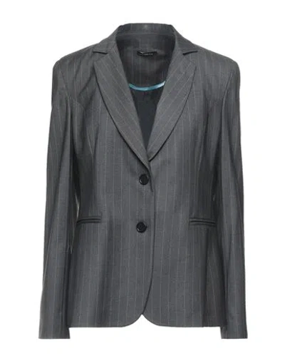Hanita Woman Blazer Steel Grey Size 10 Polyester, Elastane