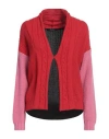Hanita Woman Cardigan Red Size L Viscose, Nylon, Wool, Cashmere