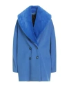 Hanita Woman Coat Azure Size 6 Polyester, Viscose In Blue