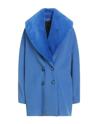 Hanita Woman Coat Azure Size 6 Polyester, Viscose In Blue