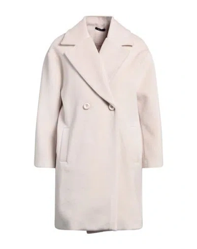 Hanita Woman Coat Beige Size S Polyester, Viscose, Nylon, Elastane