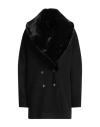 Hanita Woman Coat Black Size 8 Polyester, Viscose