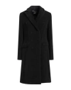 Hanita Woman Coat Black Size 6 Polyester, Viscose