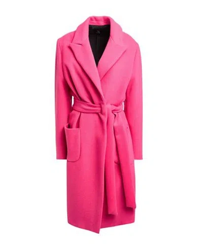 Hanita Woman Coat Fuchsia Size 10 Polychloride, Viscose, Elastane In Pink