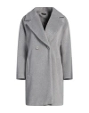 Hanita Woman Coat Grey Size M Polyester, Viscose, Nylon, Elastane In Grey